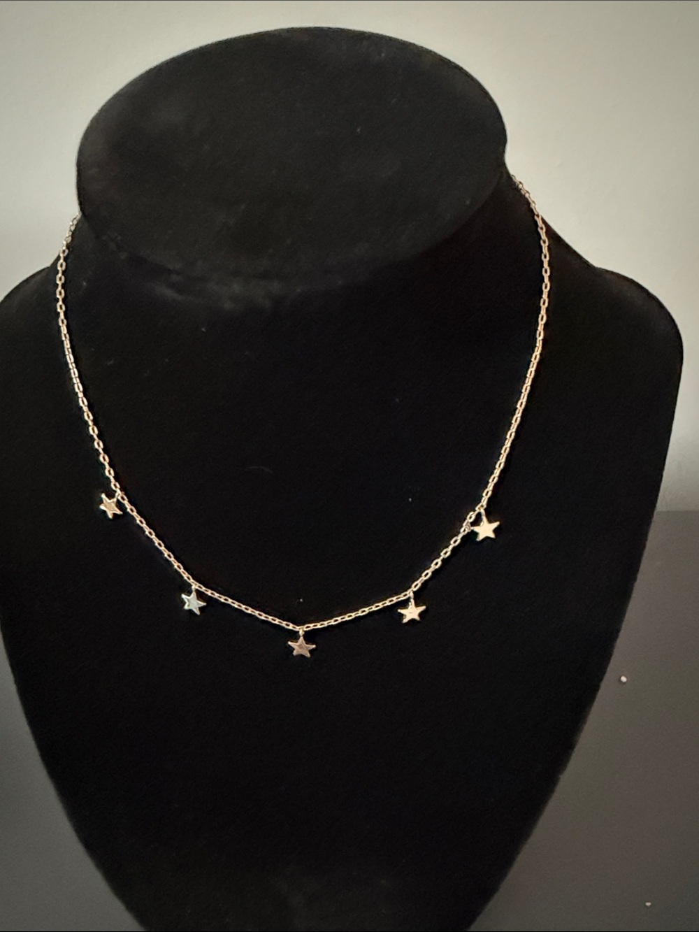 Gold Star Pendant Chain Necklace for Women - Five Star Accent, 17”